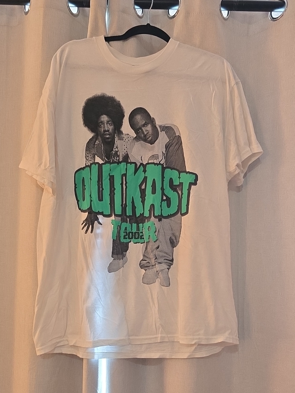 Fashion Nova White OUTKAST Graphic Tee with Green Logo